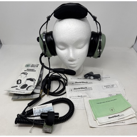 David Clark Other - David Clark H10-13.4 Aviation Headset With Dual Plugs & C10-15 PTT Switch EUC